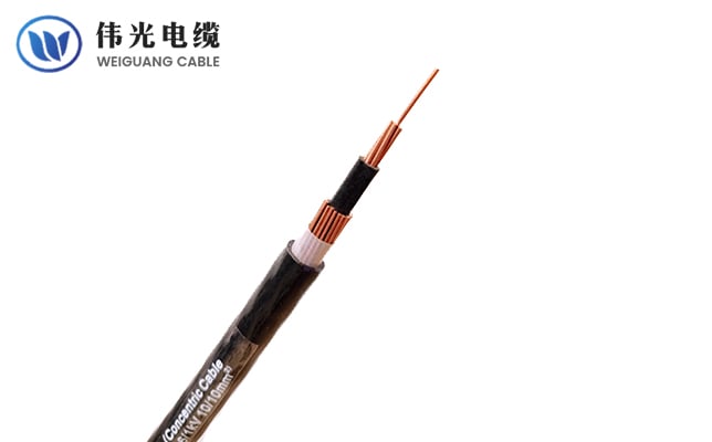 XLPE insulated copper concentric cable, 0.6/1kV
